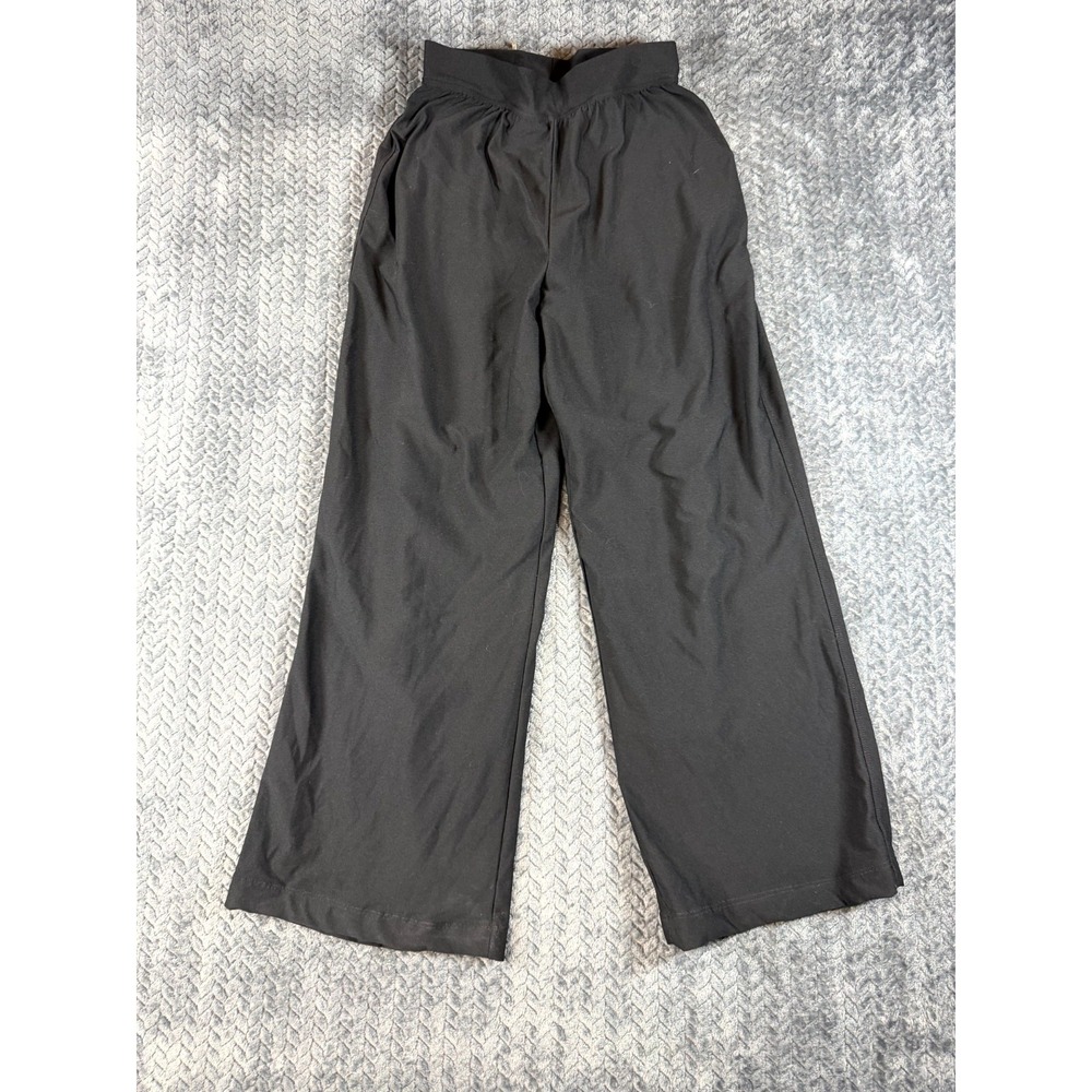 Spanx By Sara Blakely Ponte Pants Womens 24 Black Stretch High Rise Wide Leg